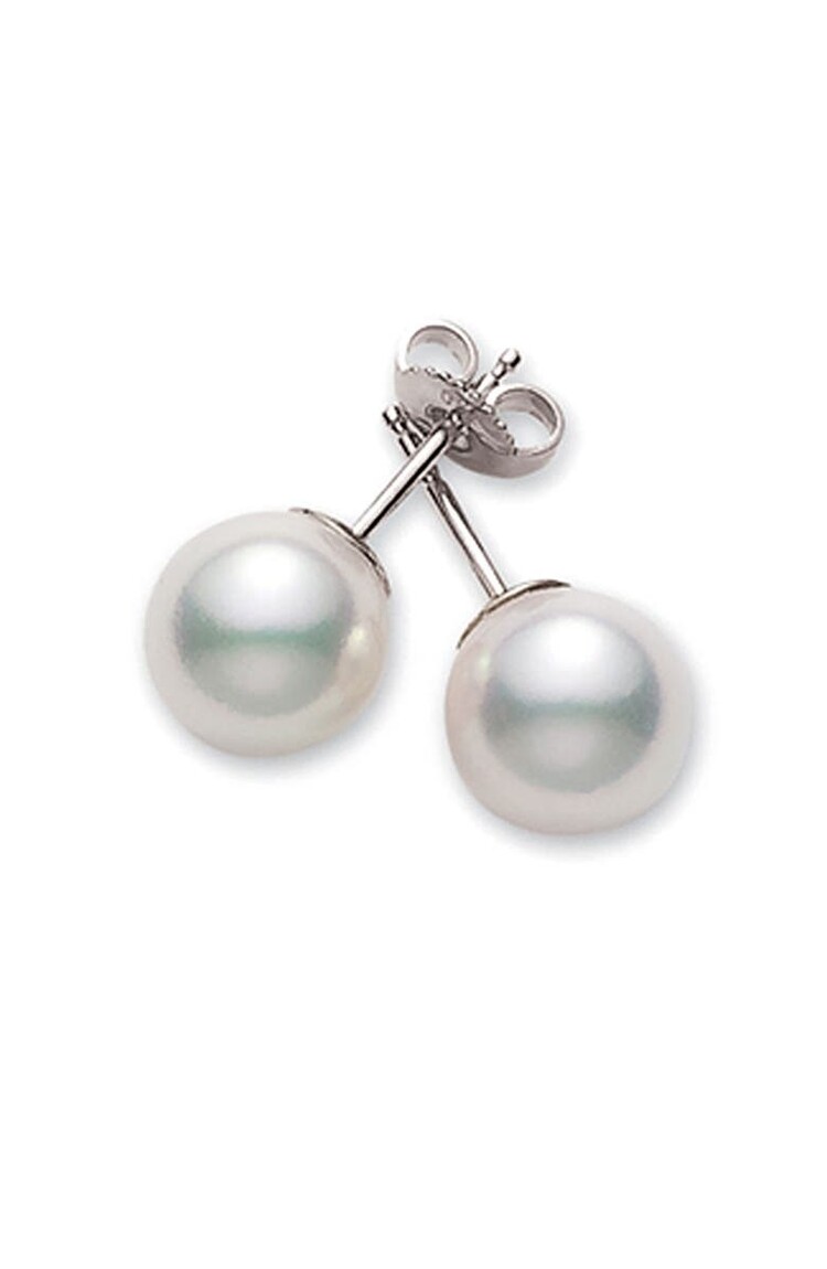 31413 14K WHITE GOLD 4MM PEARL STUDS