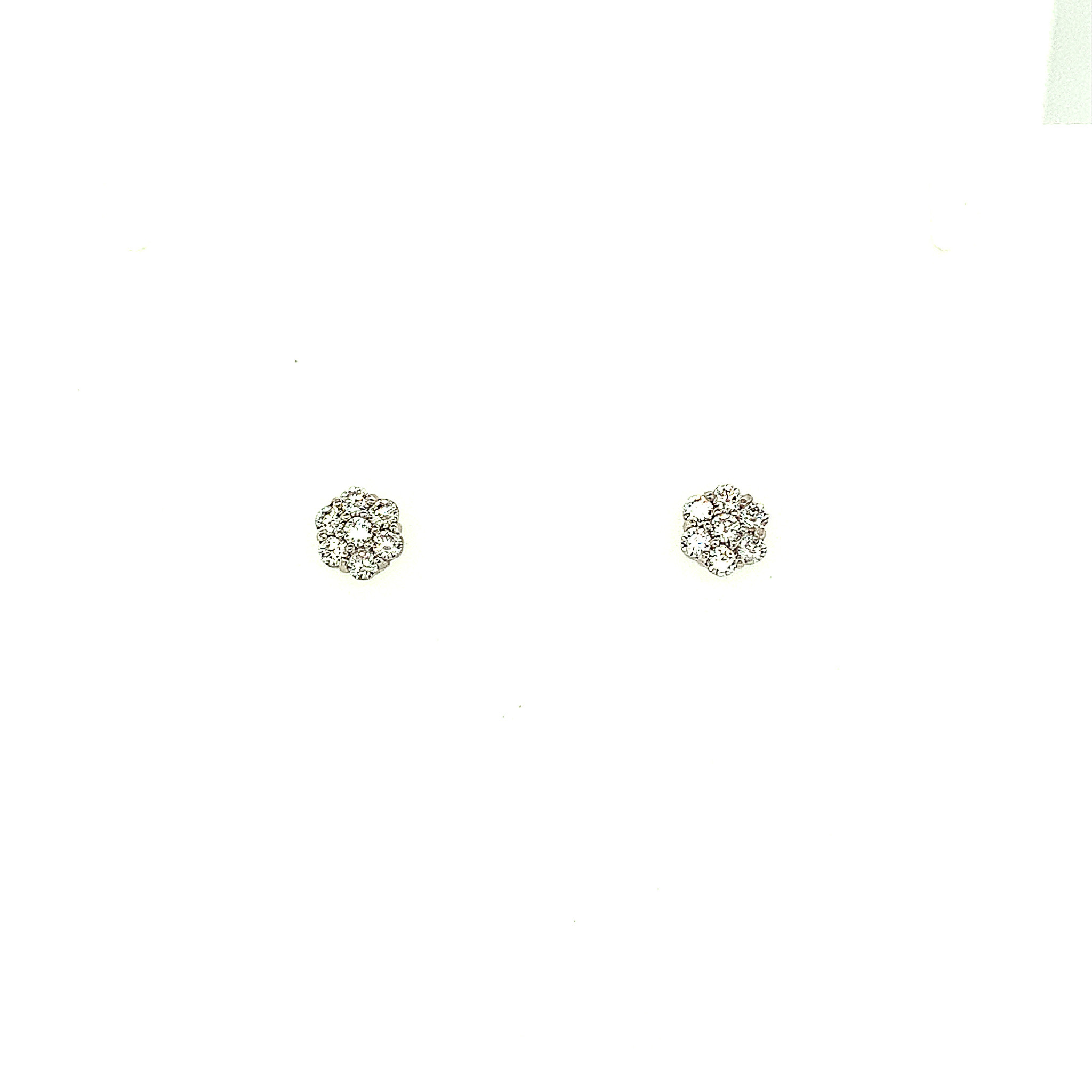 30245 14K WHITE GOLD SMALL CLUSTER CUBIC ZIRCONIA STUDS