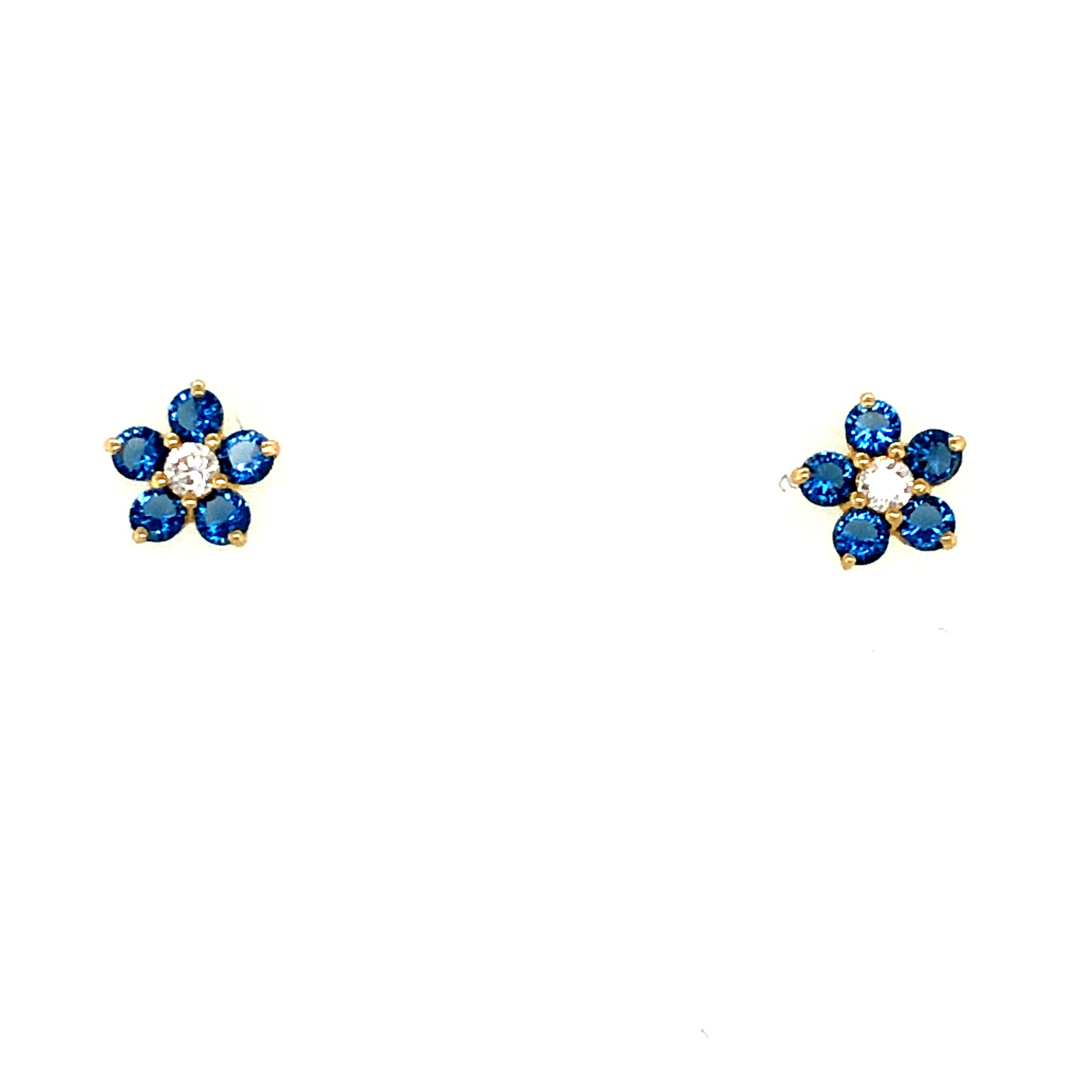 30493 14K YELLOW GOLD MULTI COLOR FLOWER SCREW BACK STUDS