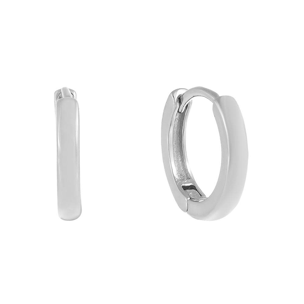 30146 14K WHITE GOLD PLAIN HIGH POLISH HUGGIES
