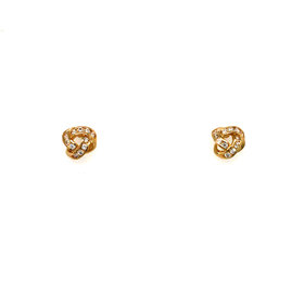 30066 14K YELLOW GOLD LOVE KNOT WITH CHANNEL SET CUBIC ZIRCONIA STUDS 7MM