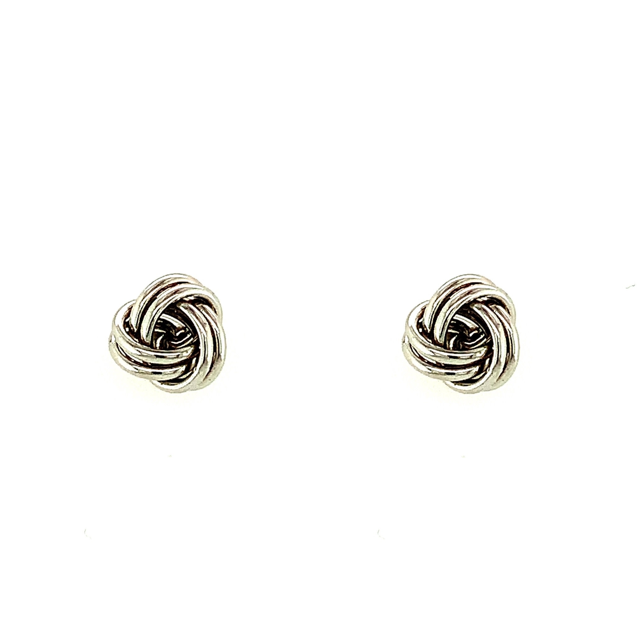 30792 14K WHITE GOLD SMALL LOVE KNOT STUDS