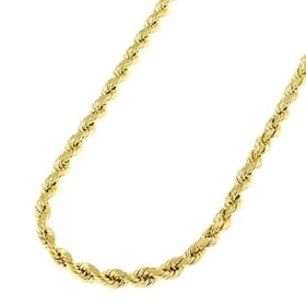 50090 14K YELLOW GOLD  ROPE CHAIN DIAMOND CUT 24’’ 2.5MM