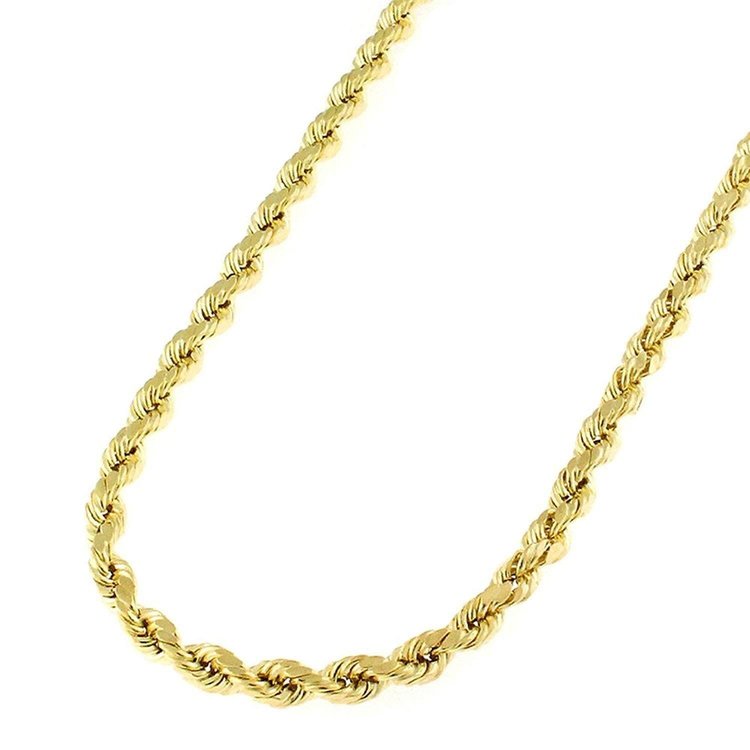 50090 14K YELLOW GOLD  ROPE CHAIN DIAMOND CUT 24’’ 2.5MM