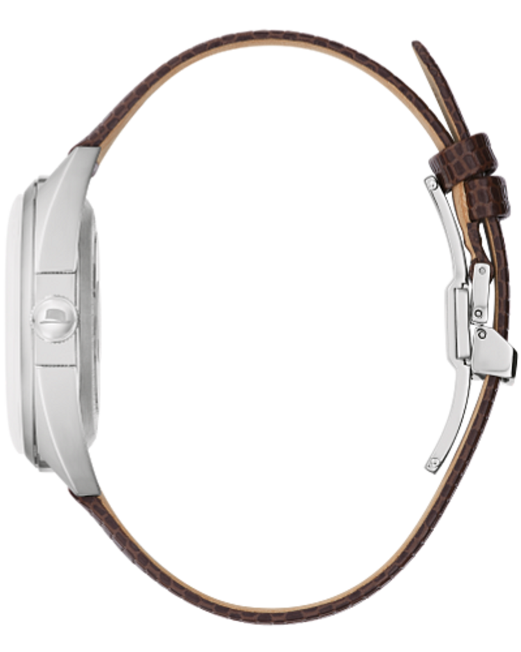 BULOVA FRANK SINATRA WHITE DIAL  BROWN LEATHER BAND MENS WATCH