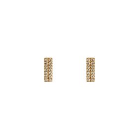 32476 14K WHITE AND YELLOW GOLD .09TCW DIAMONDS BAR STUDS