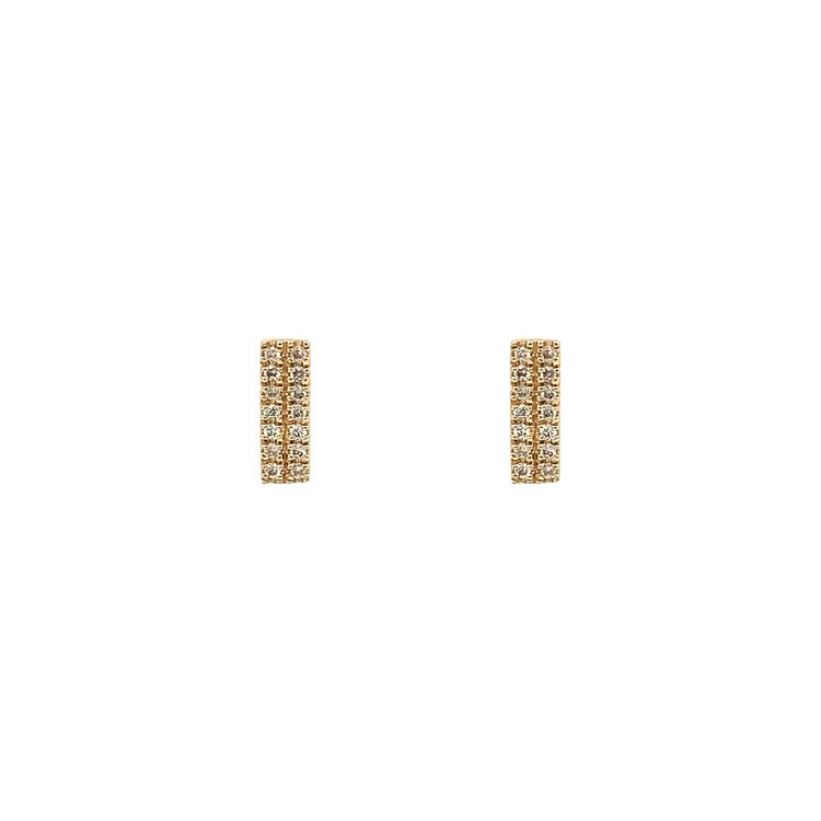32476 14K WHITE AND YELLOW GOLD .09TCW DIAMONDS BAR STUDS