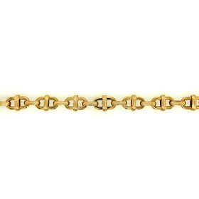 20046 14K YELLOW GOLD FANCY ANCHOR LINK ROPE DESIGN LADIES BRACELET