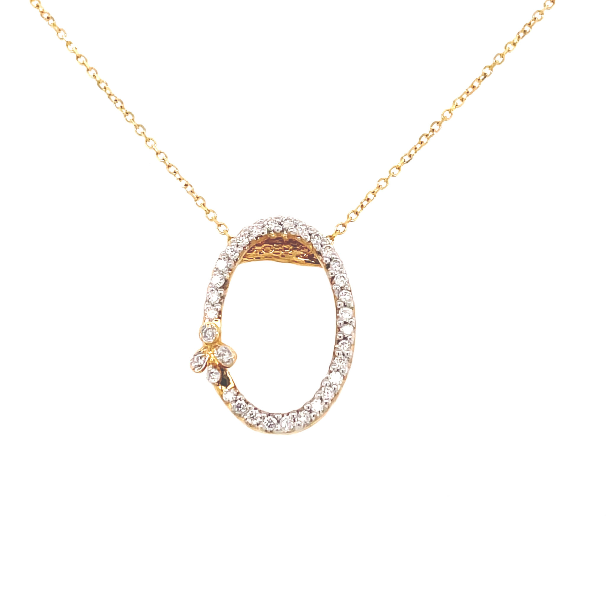 18K YELLOW GOLD .30TCW DIAMOND OPEN OVAL PENDANT