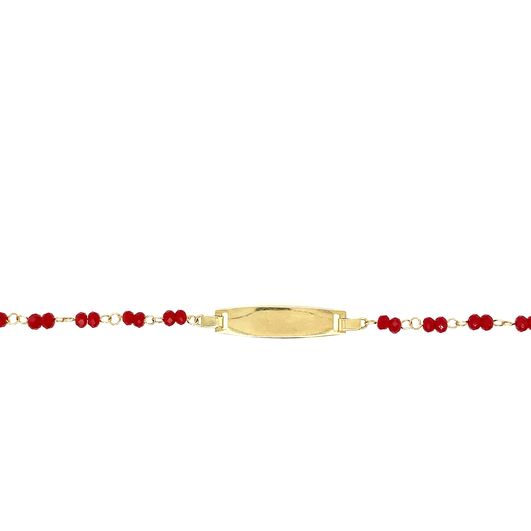 20895 14K YELLOW GOLD RED BEAD BABY BRACELET