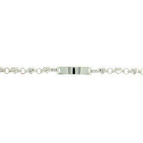 20876 14K WHITE GOLD PUFFY HEART NAME ID BABY BRACELET