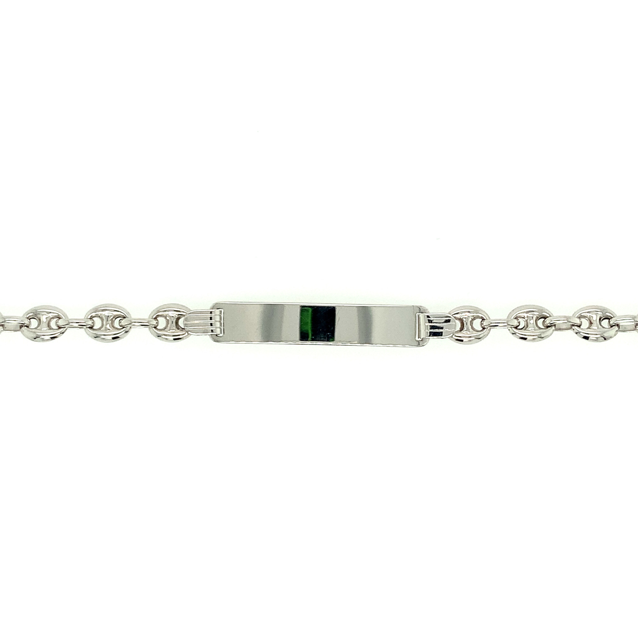 20149 14K WHITE GOLD PUFFY GUCCI LINK NAME ID BABY BRACELET