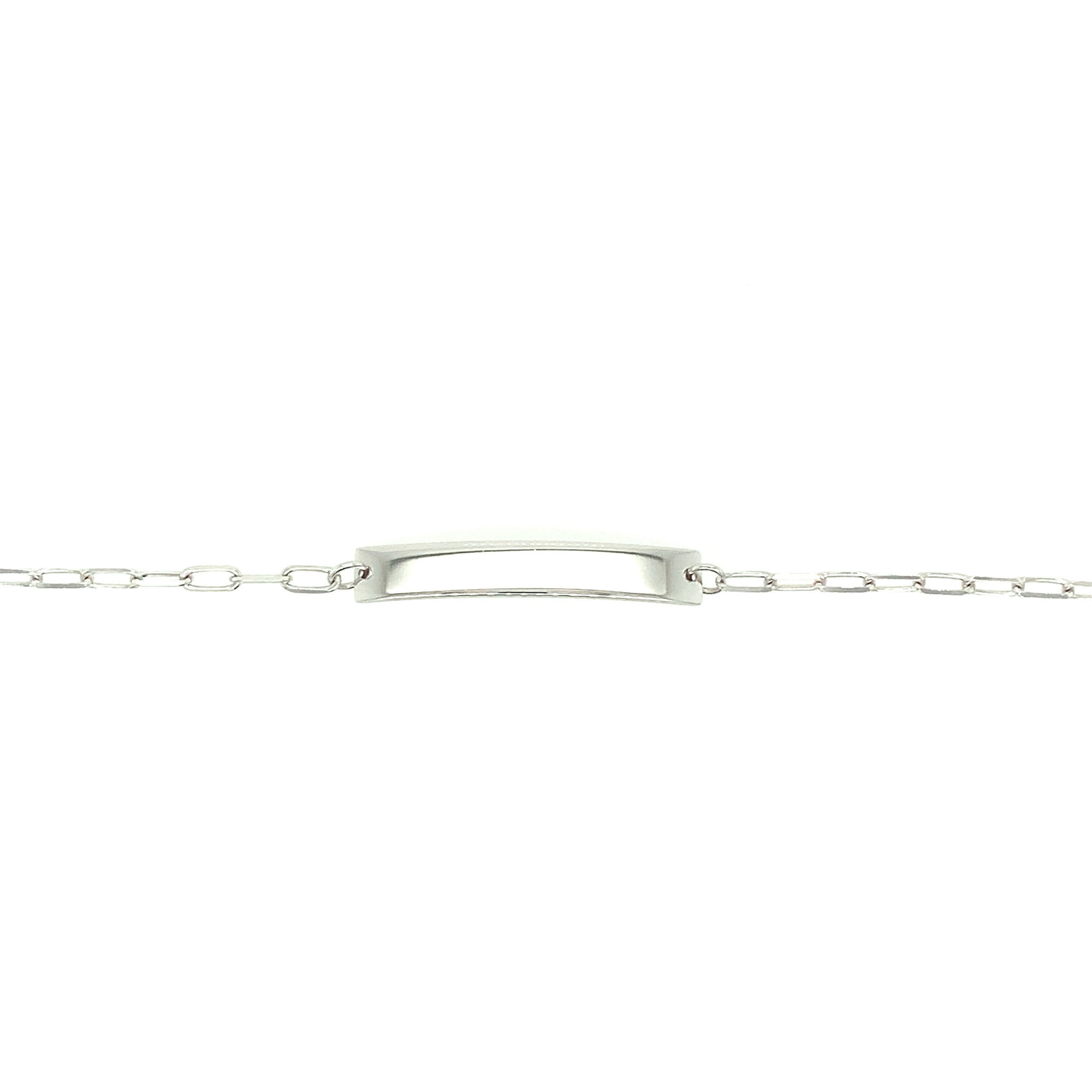 25007 14K WHITE GOLD ID BABY PAPER CLIP LINK BRACELET