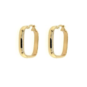 30299 14K YELLOW GOLD HIGH POLISHED SQUARE 1" HOOPS