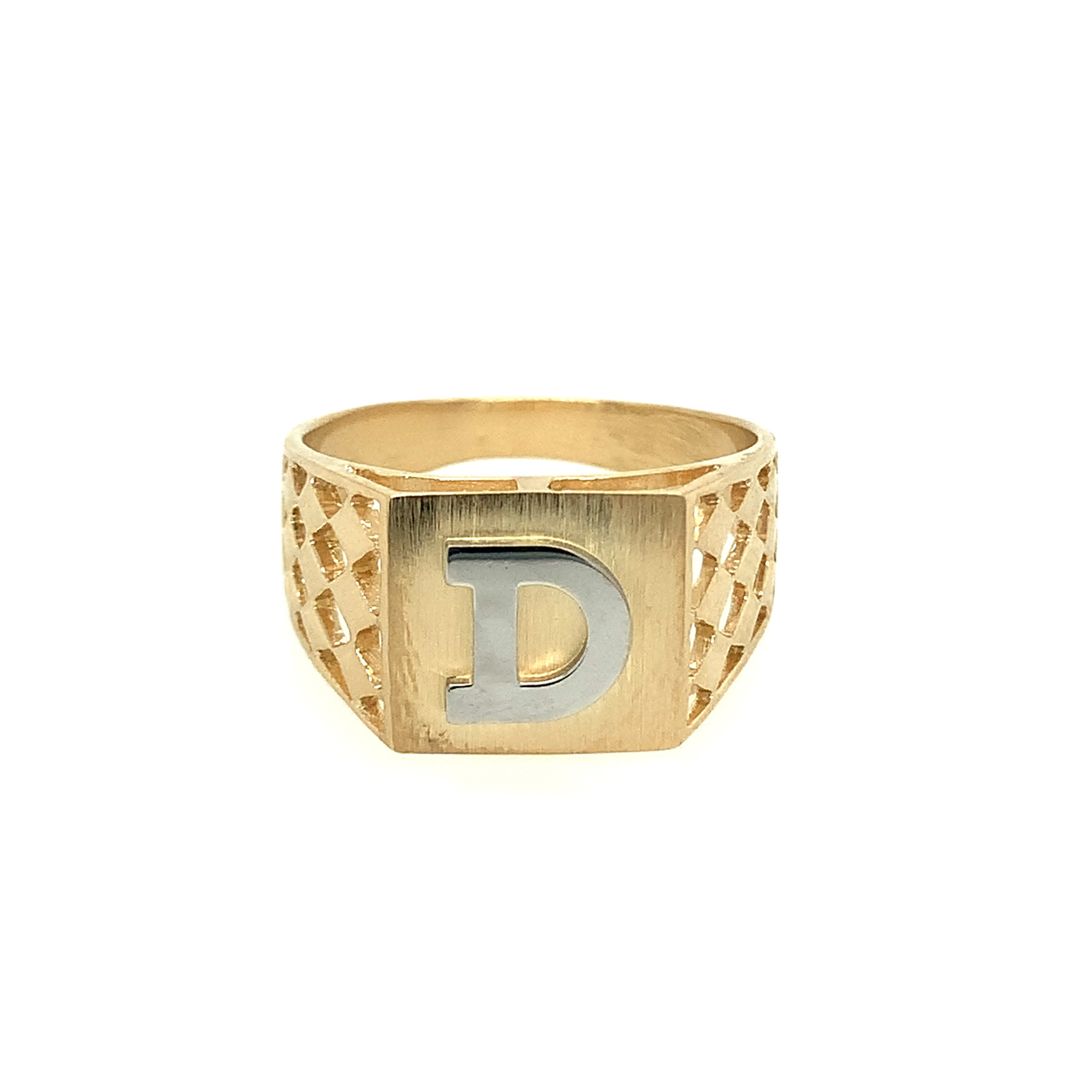 Stainless Steel Letter D Initial Old English Monogram Engraved Engraved  Square Flat Top Biker Style Polished Signet Ring - Walmart.com