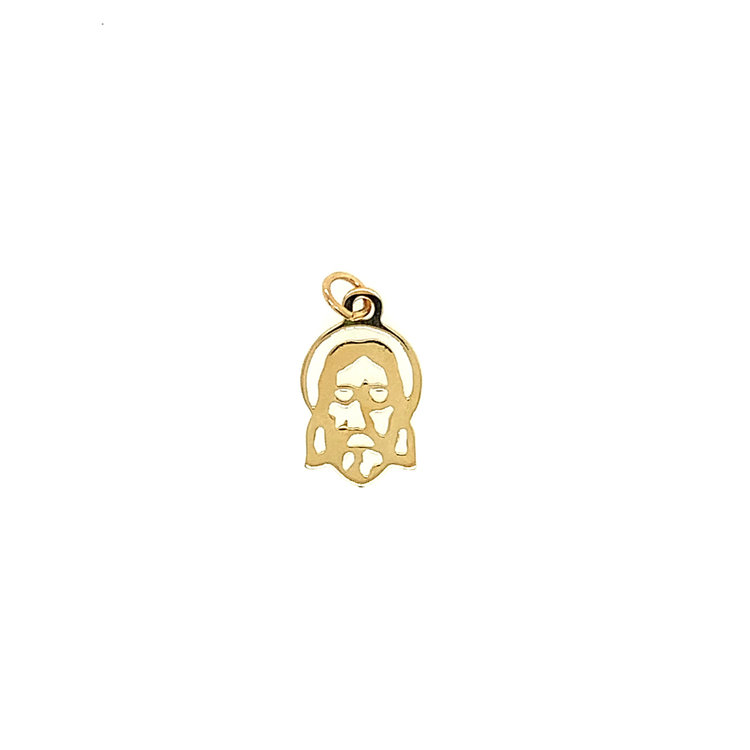 77119 14K YELLOW GOLD SMALL JESUS HEAD CUT OUT CHARM