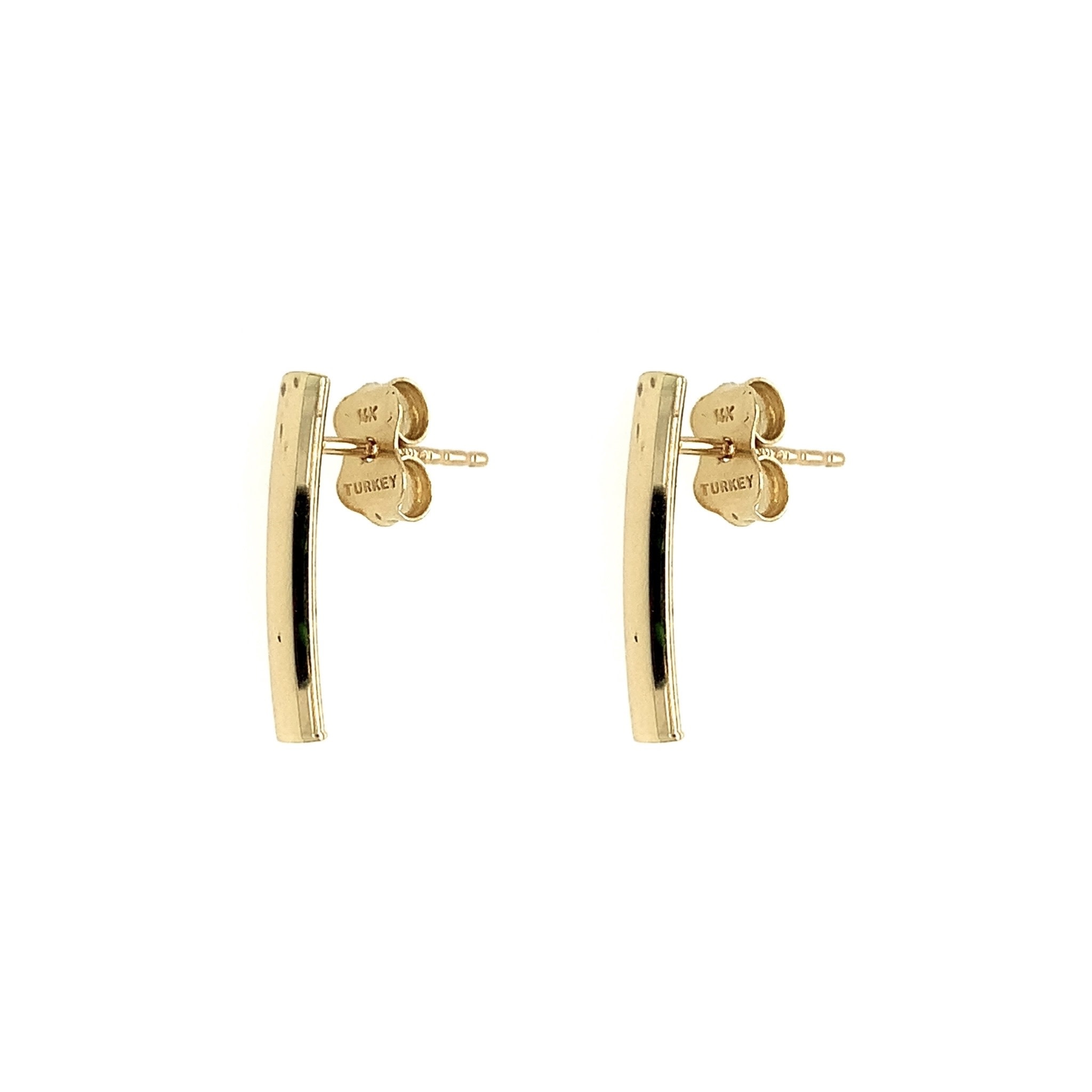 30307 14K YELLOW GOLD CURVED BAR STUDS