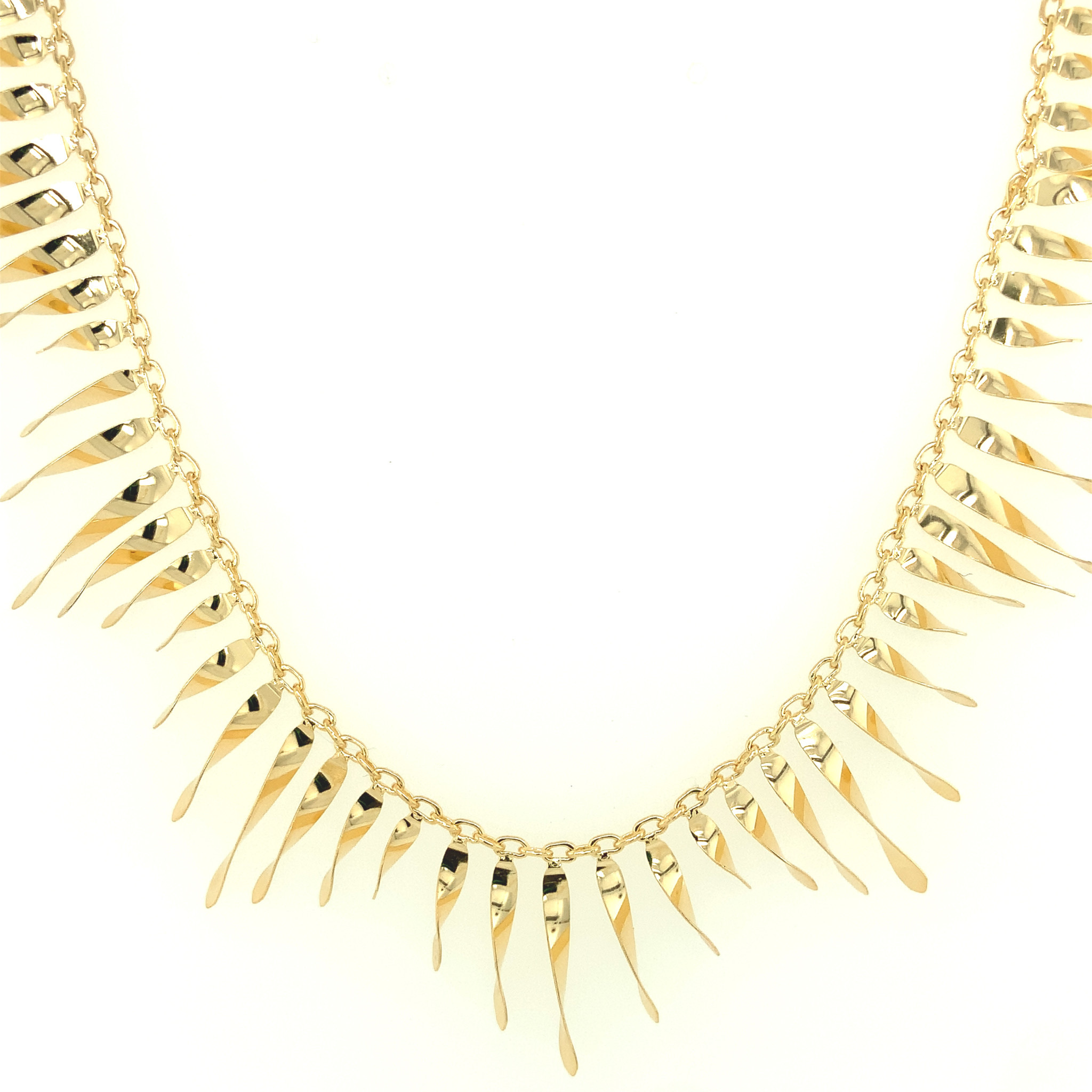 60025 14K YELLOW GOLD 18" WITH EXTENSION CLEOPATRA SUNBURST NECKLACE
