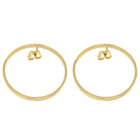 30306 14K YELLOW GOLD OPEN CIRCLE 1.25" STUDS