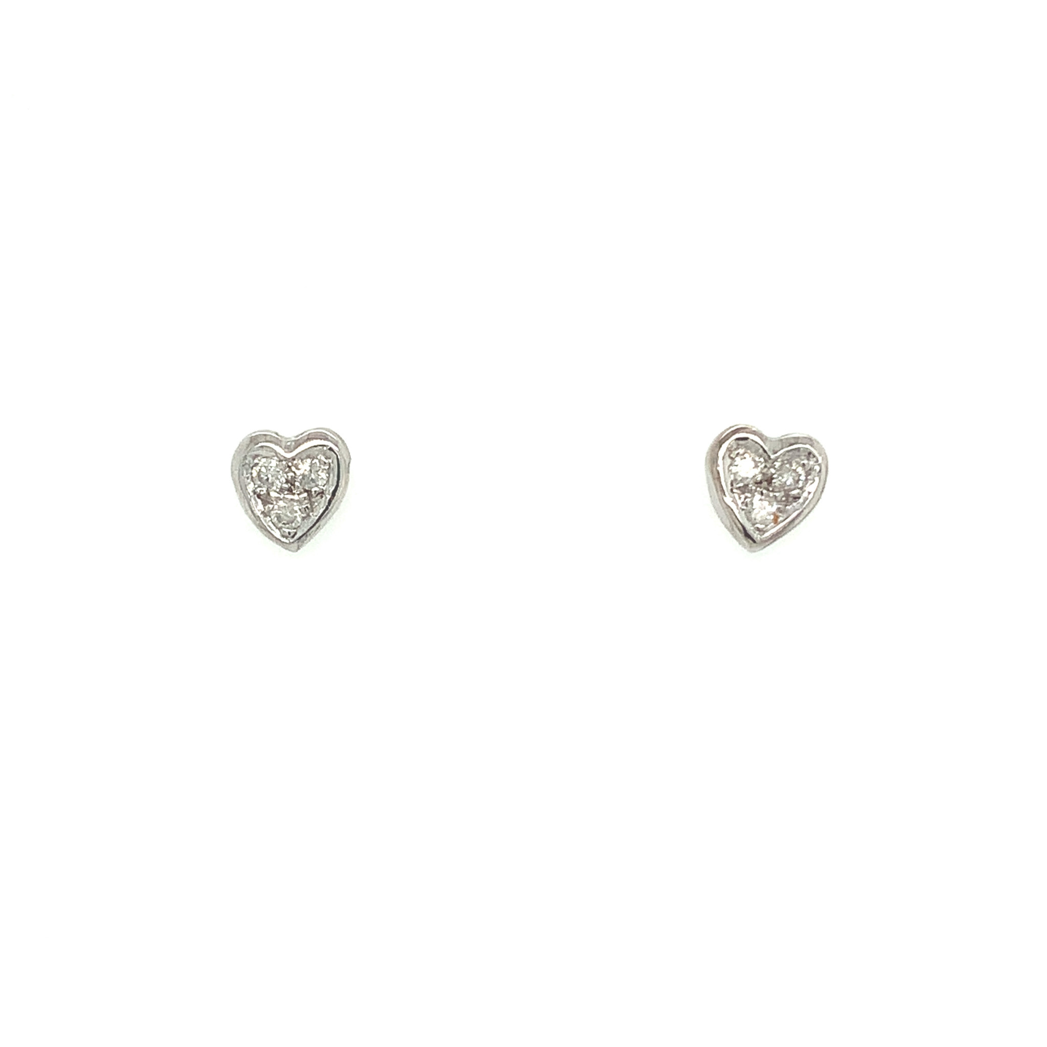 30319 WHITE GOLD HEART SHAPE STUD WITH THREE DIAMONDS