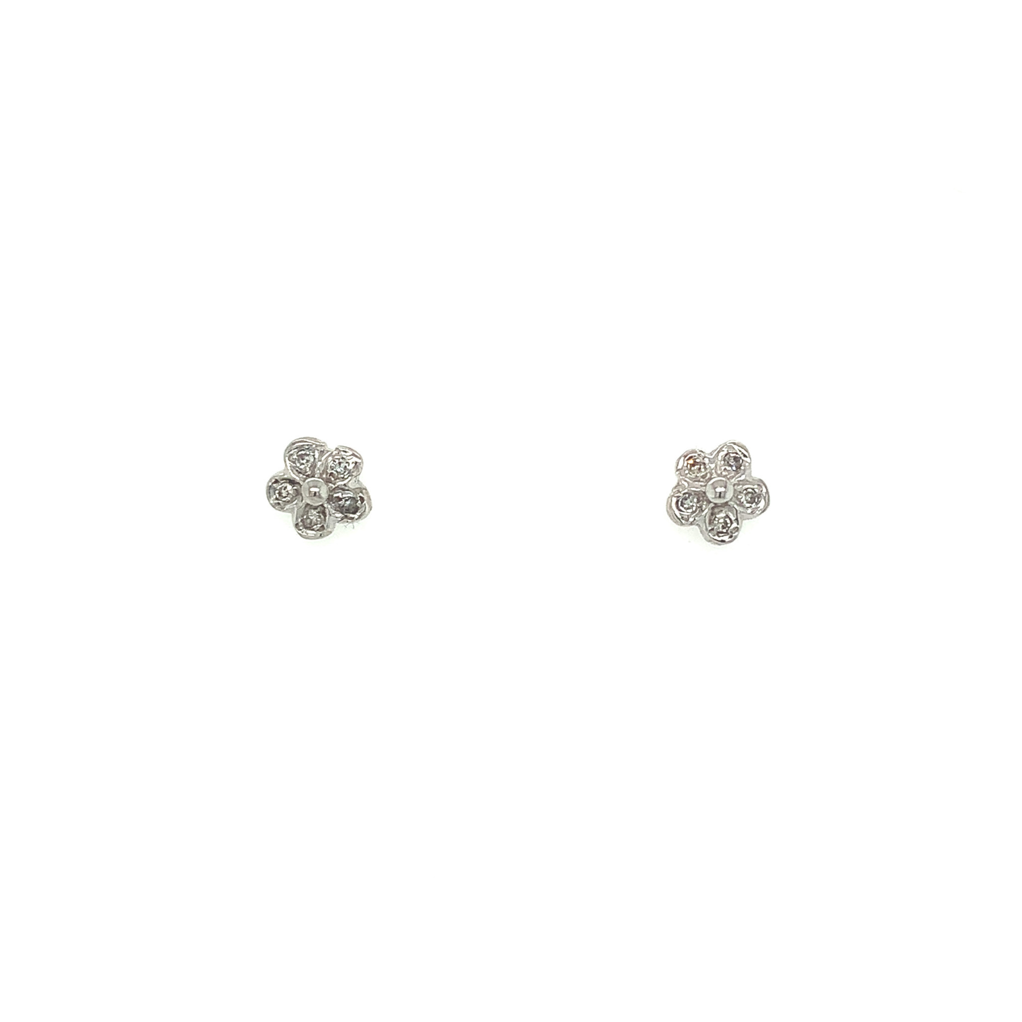 30318 14K DIAMOND FIVE PETAL FLOWER STUD