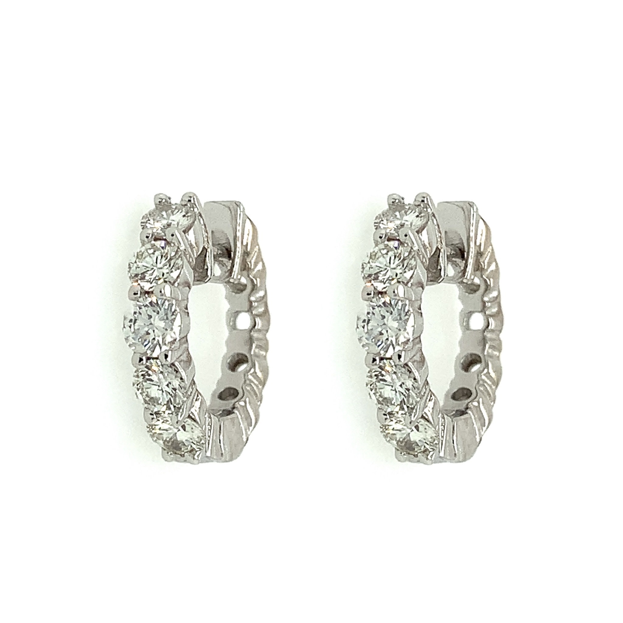 30314 14K WHITE GOLD 1 CT DIAMOND COMMON PRONG HUGGIES