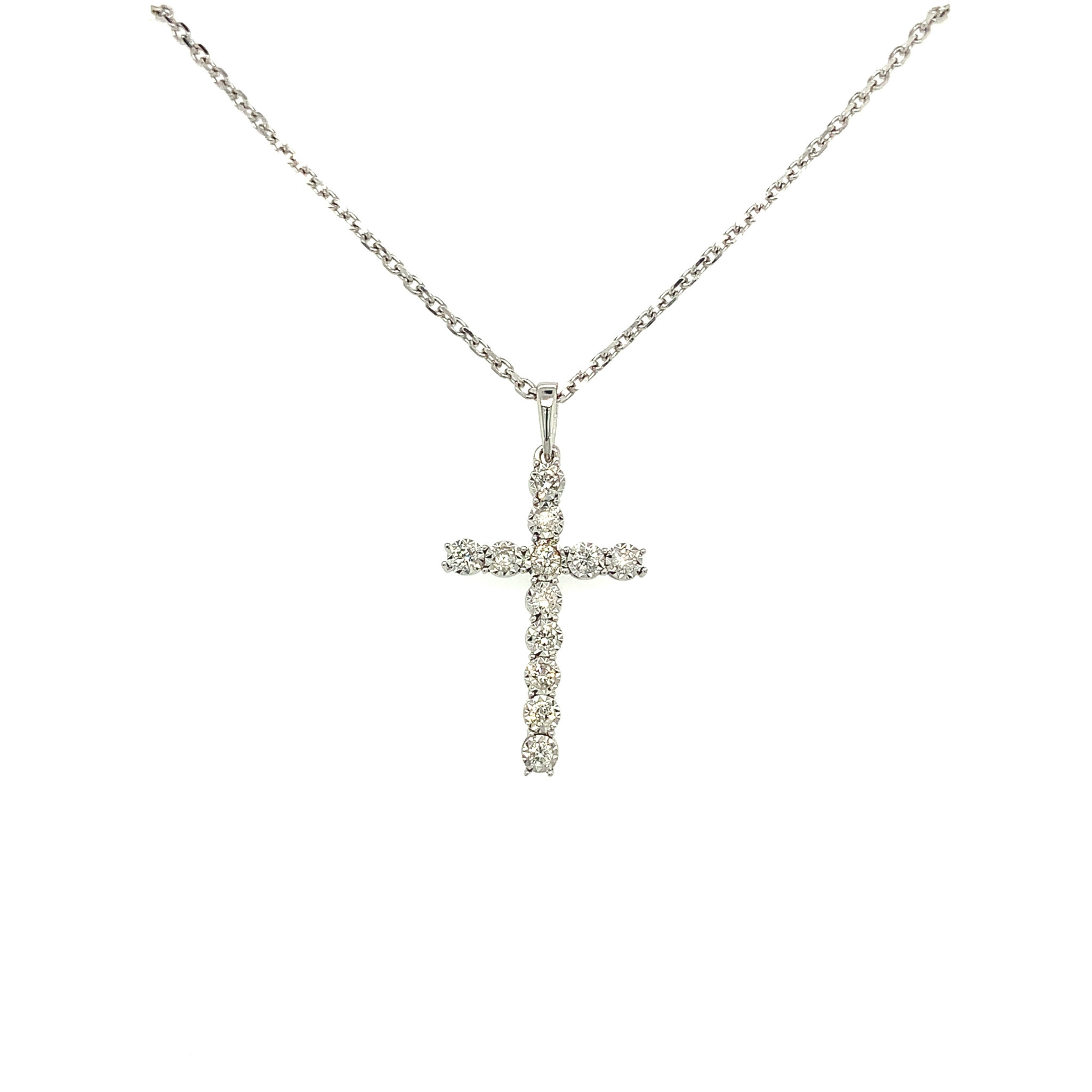 70106 TRADITIONAL STRAIGHT CROSS WITH .25 CARATS SET IN 10K GOLD