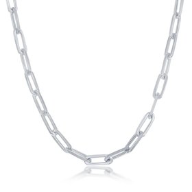 Q-5706-16 CLASSIC STERLING SILVER 5.5MM 16" PAPER CLIP CHAIN