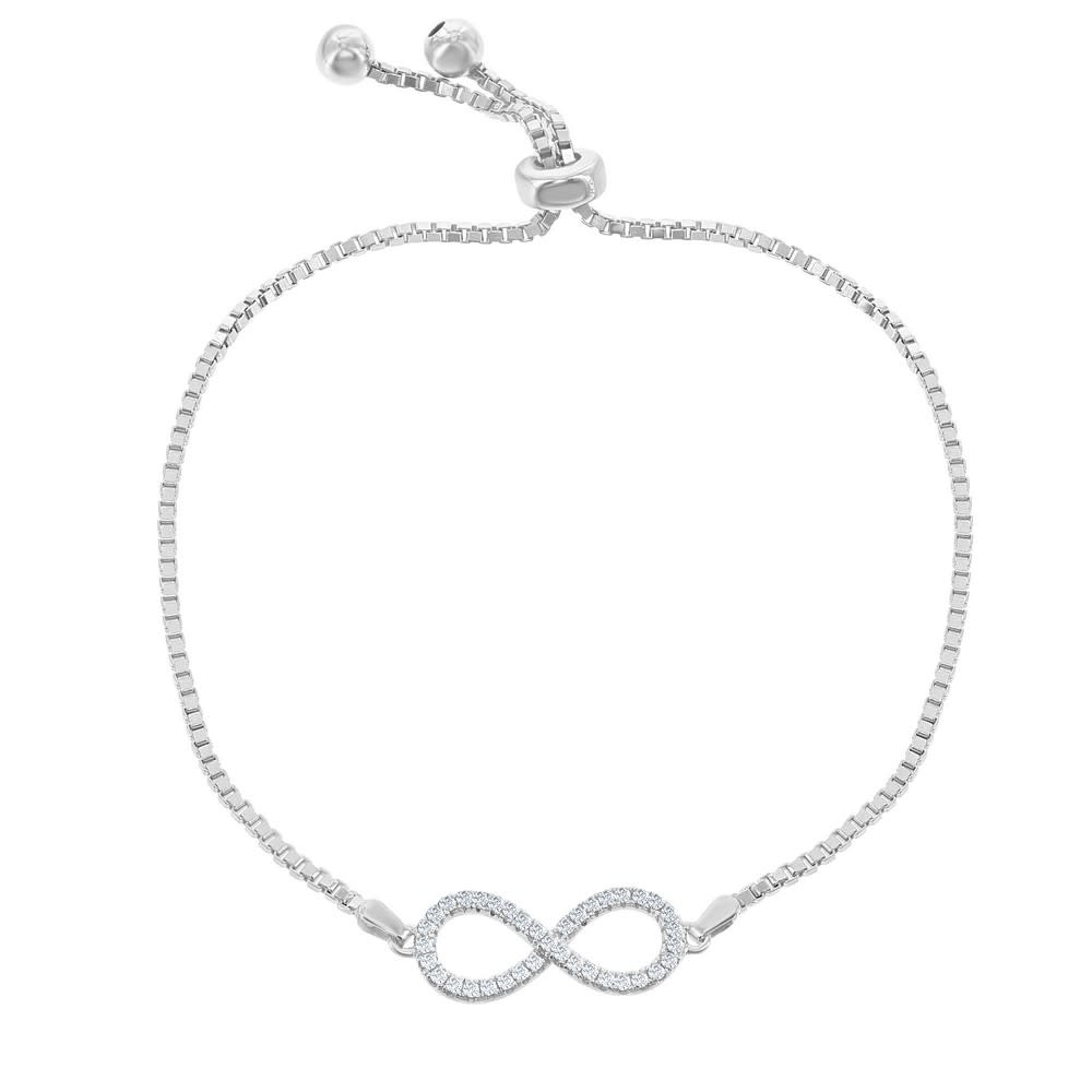 T-7298 CLASSIC STERLING SILVER OPEN INFINITY SIGN BOX LINK BOLO BRACELET T-7298 CLASSIC STERLING SILVER OPEN INFINITY SIGN BOX LINK BOLO BRACELET