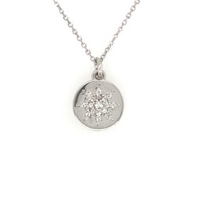 70120 14K WHITE GOLD .17TCW DIAMOND STARBURST PENDANT SET