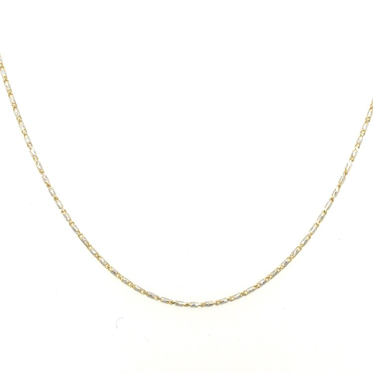 50110 14K 18'' TWO TONE RASO CHAIN .75MM
