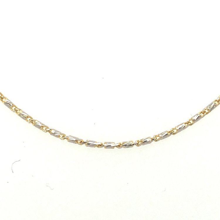 50110 14K 18'' TWO TONE RASO CHAIN .75MM