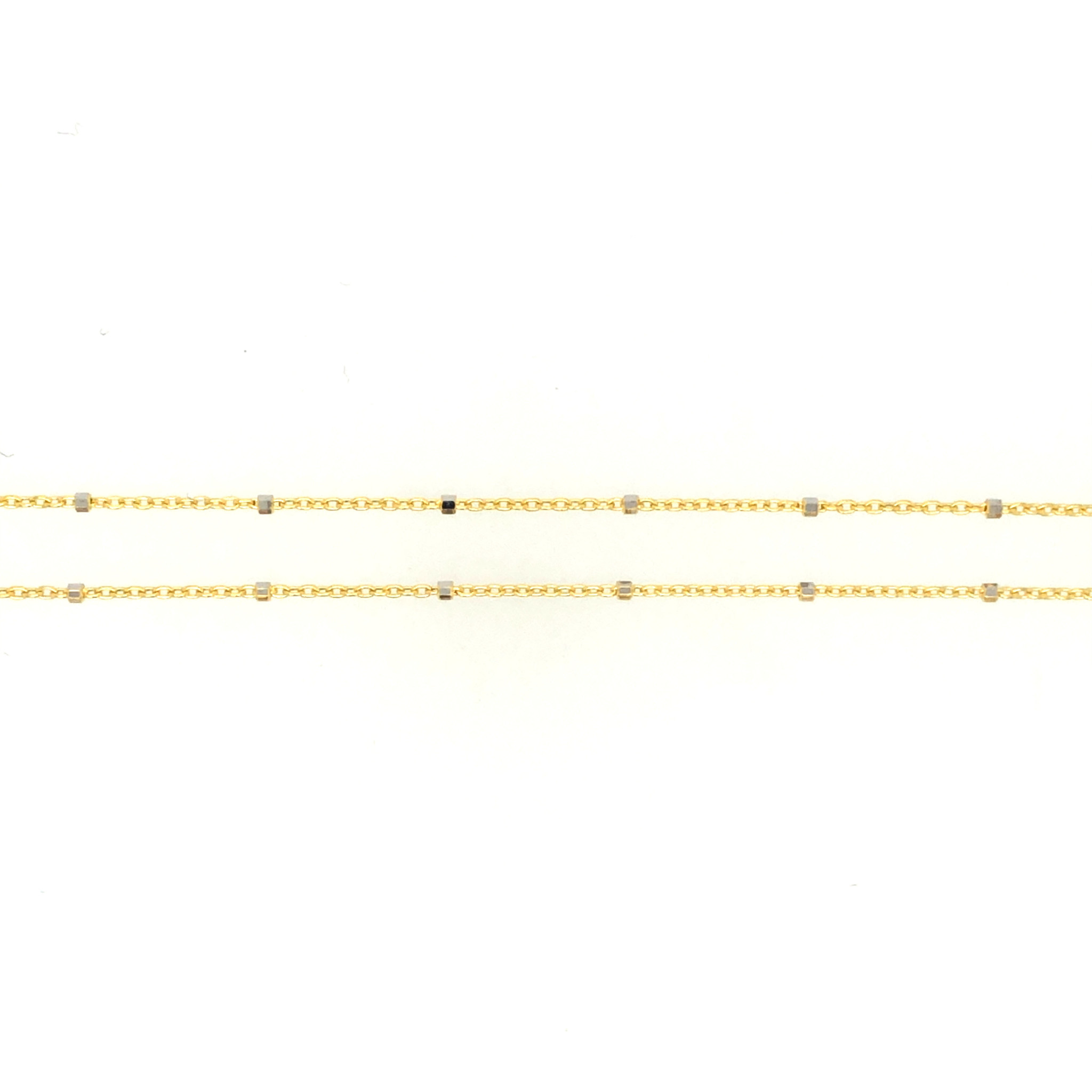 50950 14K YELLOW GOLD 16" BEADED MIRROR LINK CHAIN