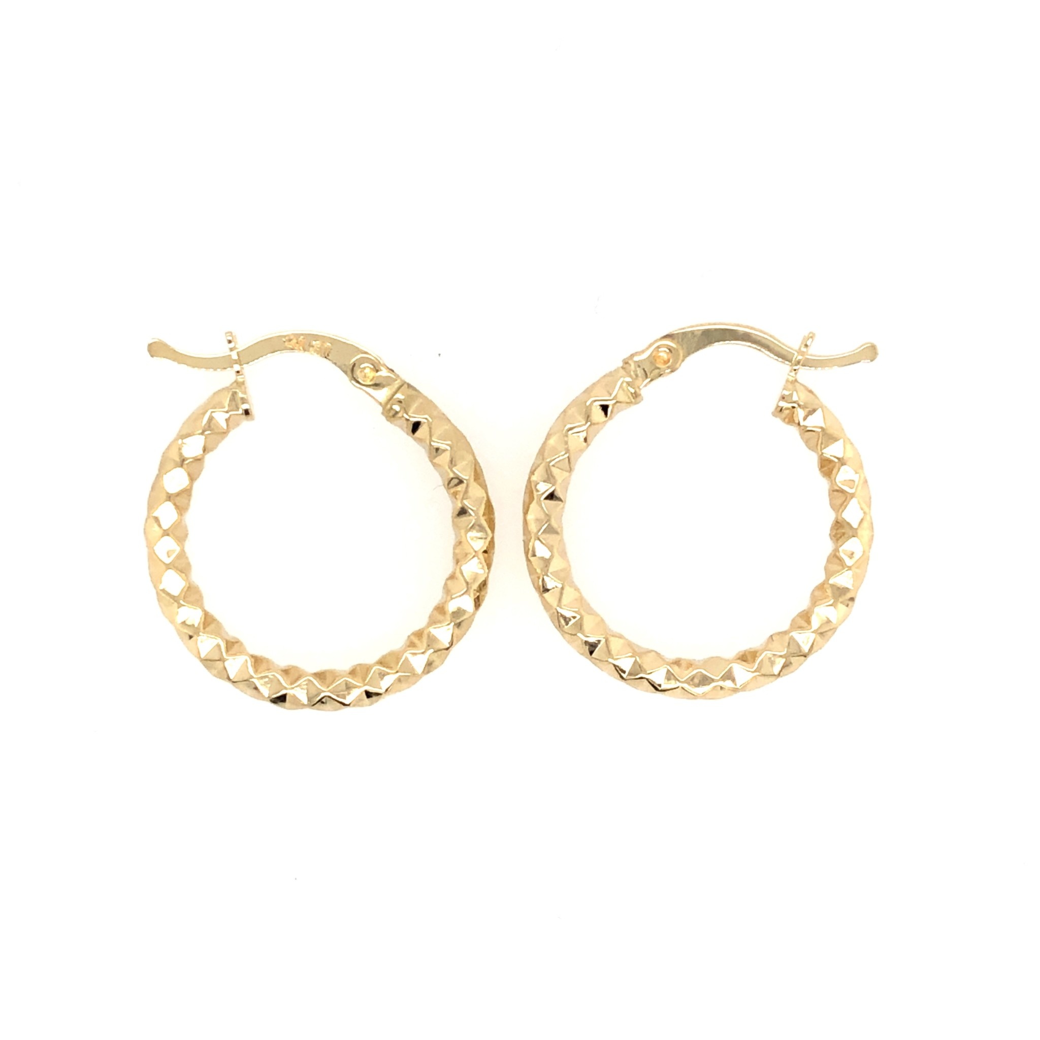 30366 14K YELLOW GOLD SMALL POPCORN STYLE HOOPS