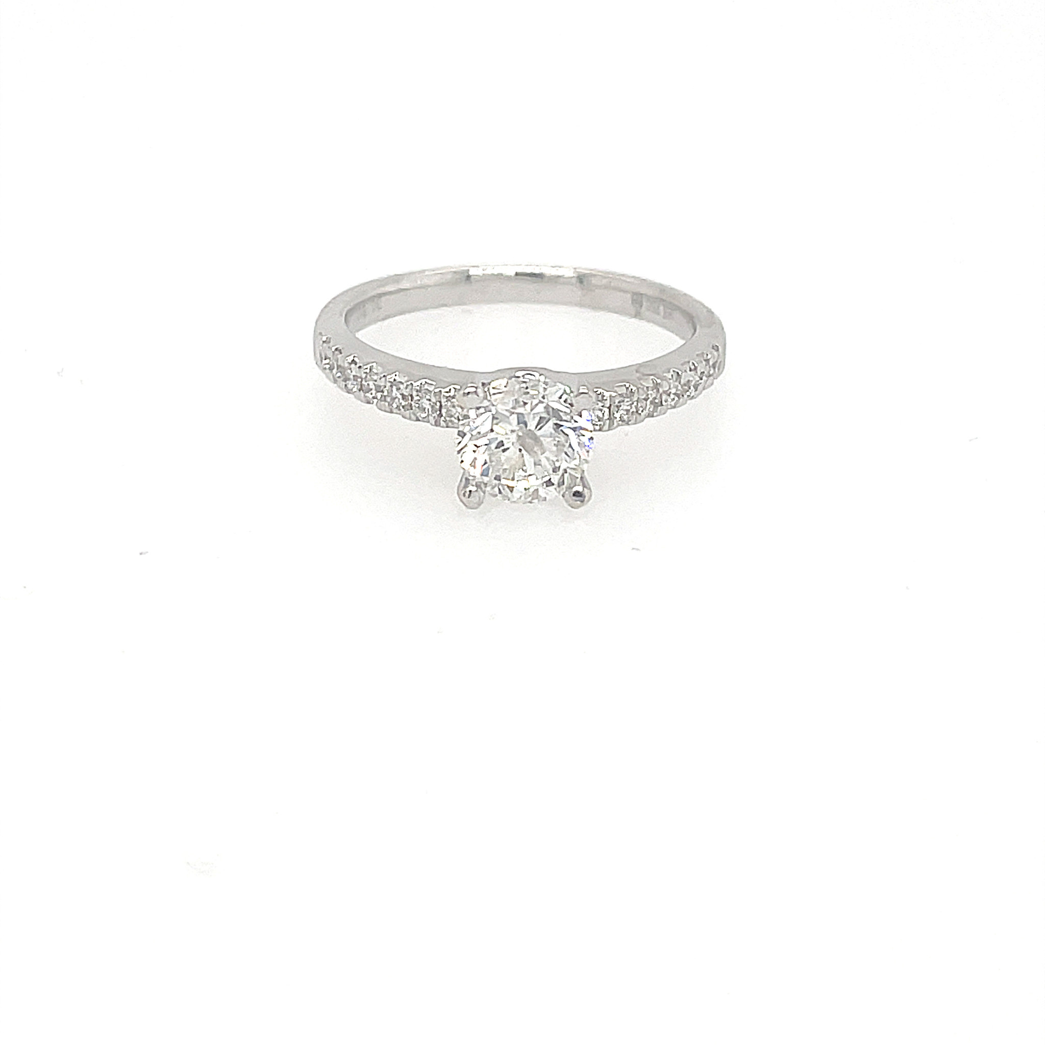 475072 18K WHITE GOLD 1.10CT H I1 DIAMOND CENTER & .18CT SETTING