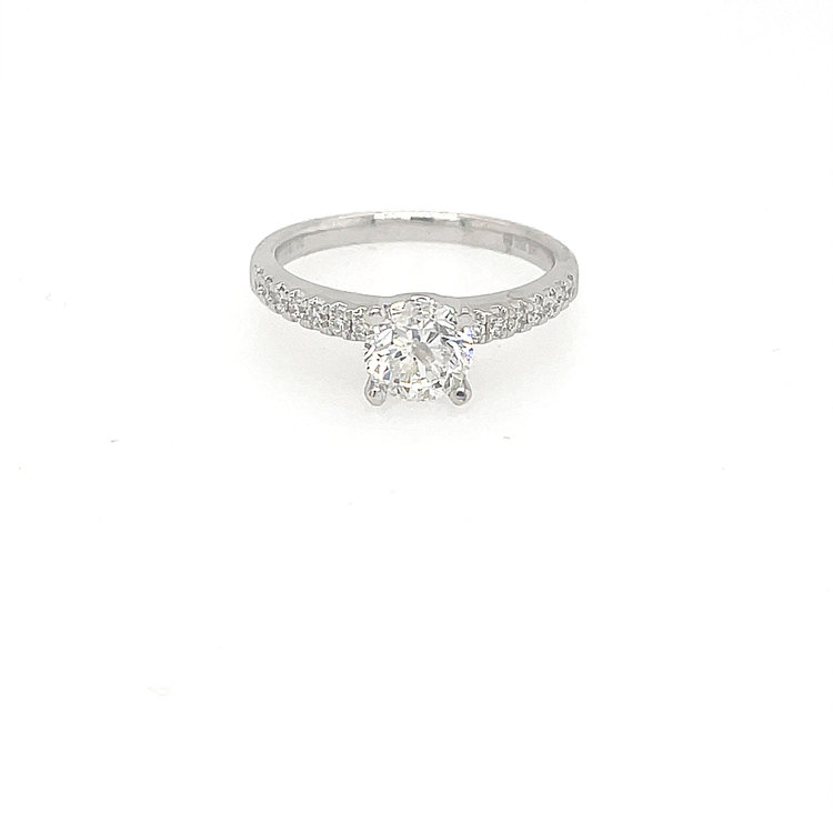 475072 18K WHITE GOLD .82CT H SI2 ROUND DIAMOND .18CT SETTING ENGAGEMENT RING