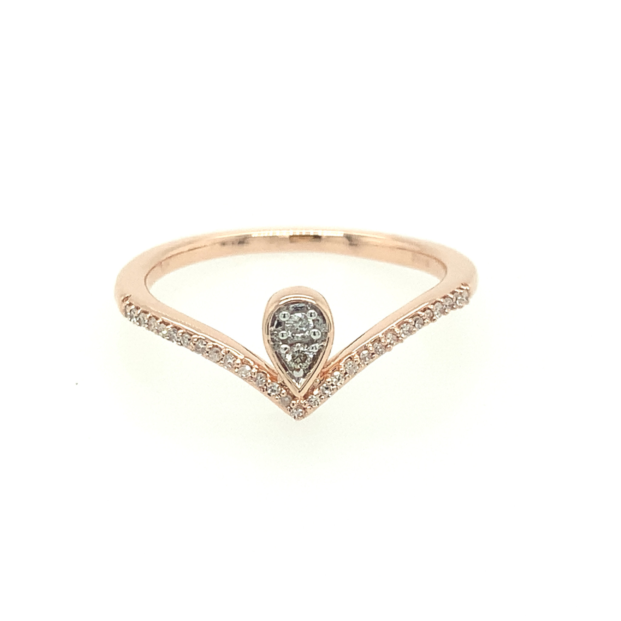 40094 10K ROSE GOLD .11CTW DIAMOND TIARA DESIGN RING