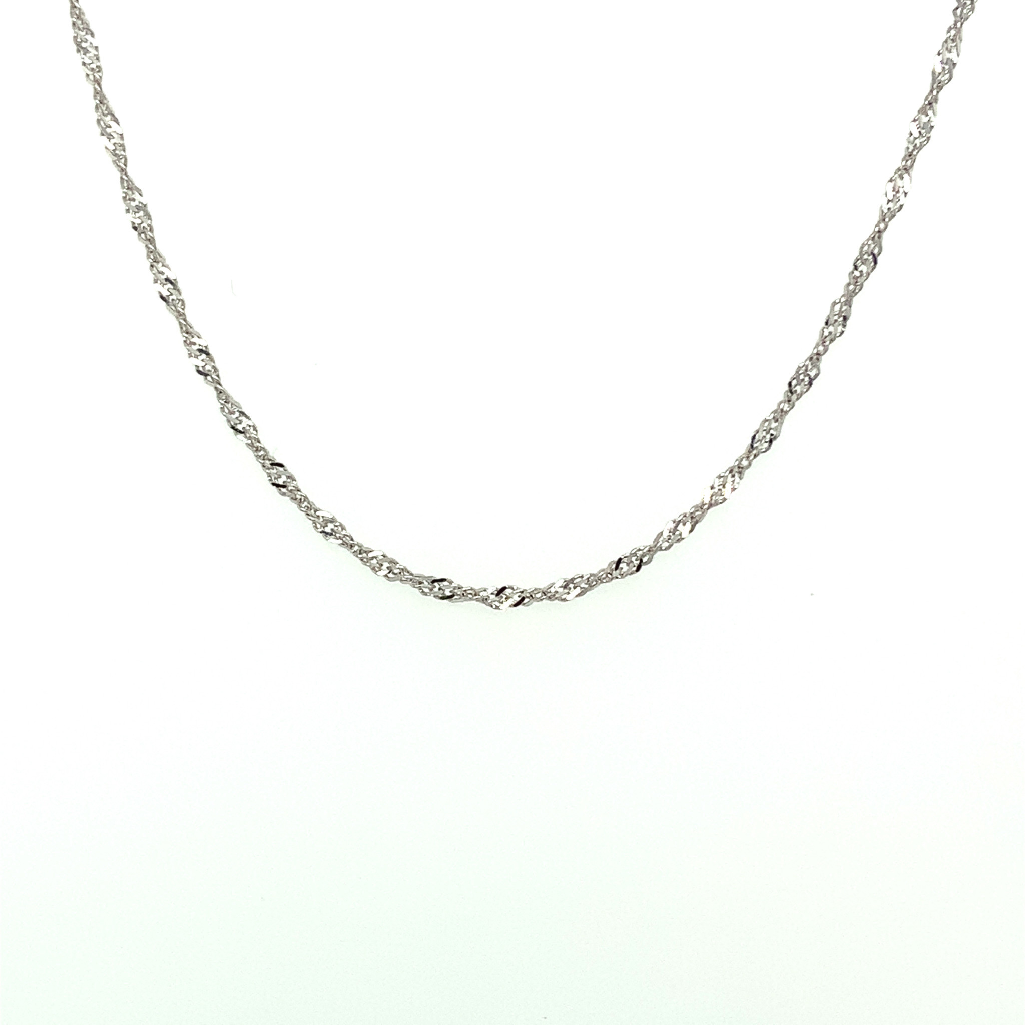 50120 14K WHITE GOLD 16” SINGAPORE CHAIN