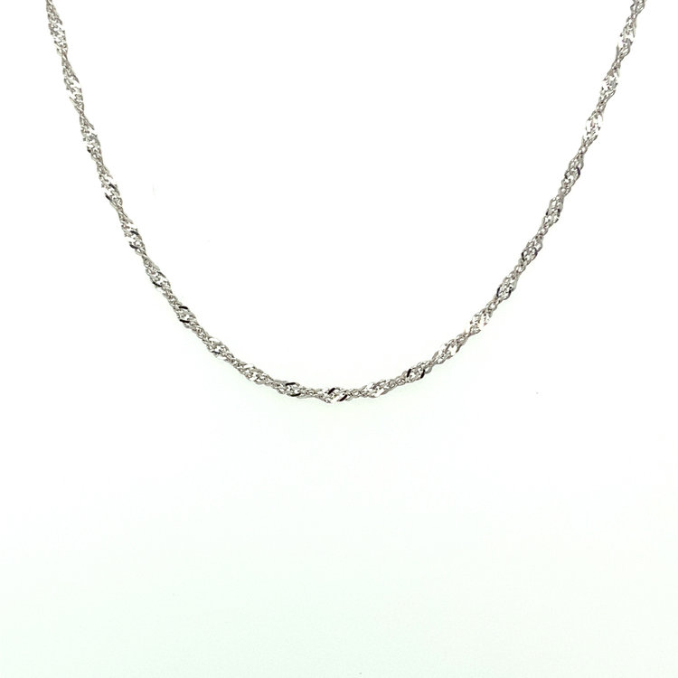 50120 14K WHITE GOLD 16” SINGAPORE CHAIN