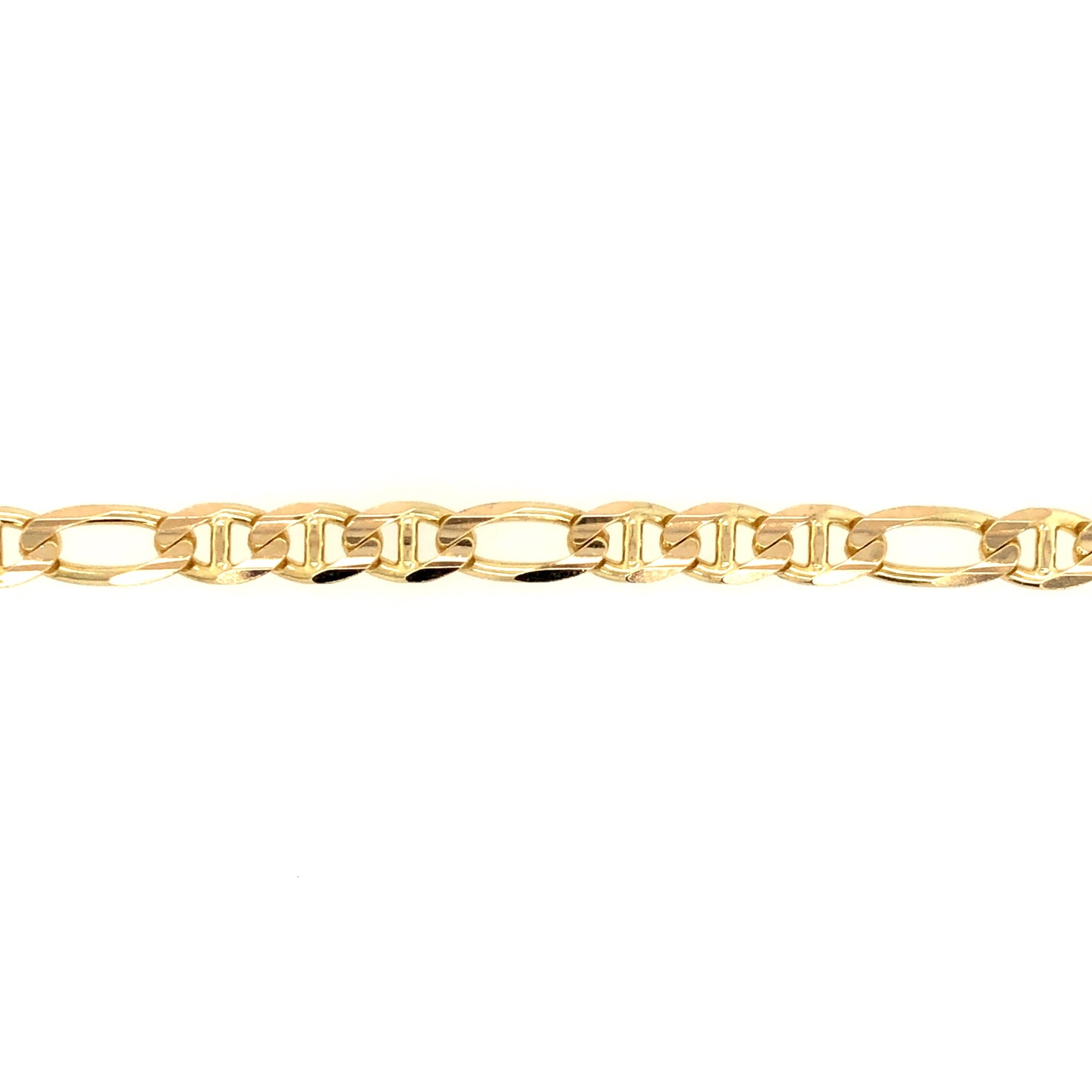 25012 14K YELLOW GOLD 4.5MM GUCCI FIGARO LINK MENS BRACELET