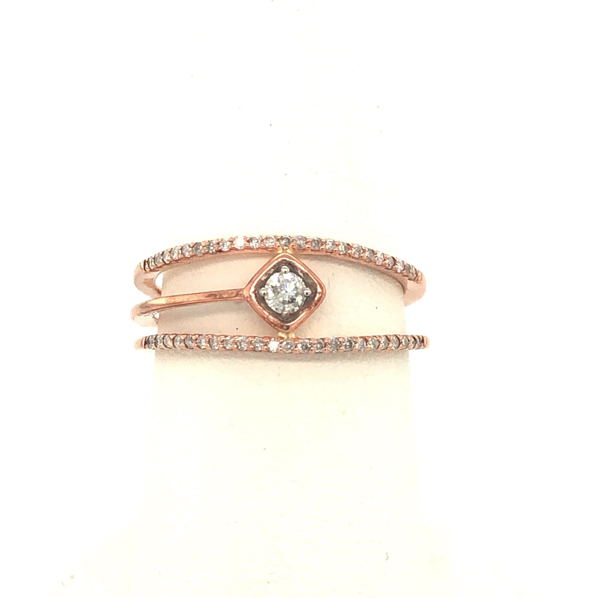 40106 14K ROSE GOLD .20TCW DIAMOND TRIPLE THIN BAND RING