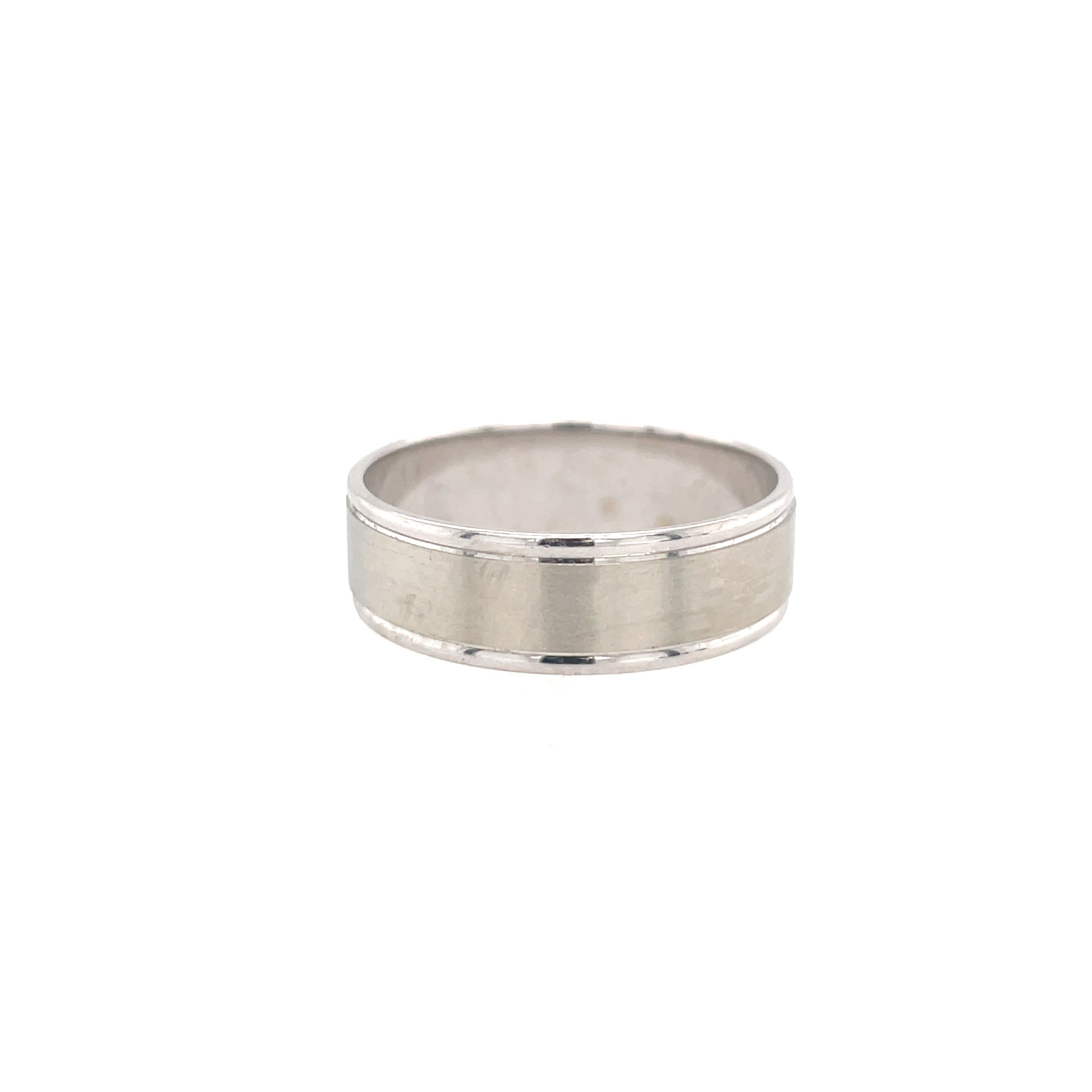 457635 10K WHITE GOLD SATIN AND HIGH POLISH WEDDING BAND
