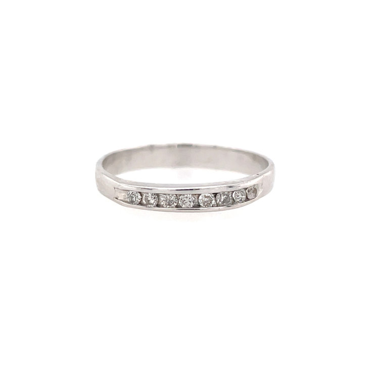 41019 14K WHITE GOLD .08TCW DIAMOND CHANNEL SET WEDDING BAND