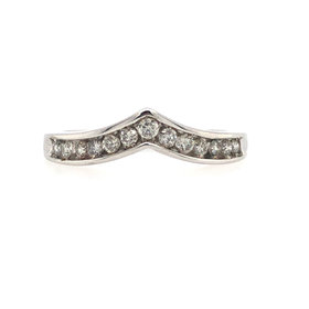 477639 14K WHITE GOLD .30TCW DIAMOND CHEVRON WEDDING  BAND