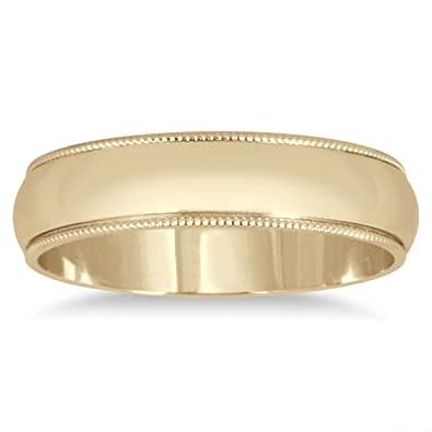 475694 14K YELLOW GOLD 6.25MM MILGRAIN WEDDING BAND