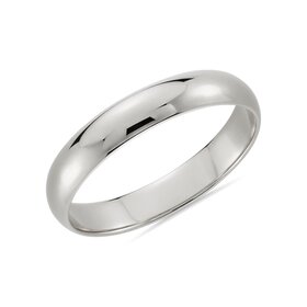 475402 14K WHITE GOLD 4MM PLAIN WEDDING BAND SIZE 7