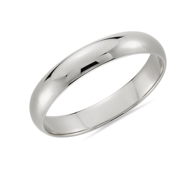 475402 14K WHITE GOLD 4MM PLAIN WEDDING BAND SIZE 7