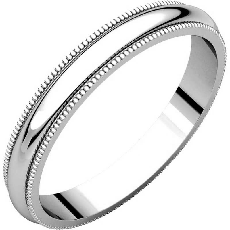 475674 14K WHITE GOLD 3MM MILGRAIN EDGE WEDDING BAND