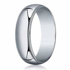 475409 14K WHITE GOLD 5MM MILGRAIN EDGE WEDDING BAND