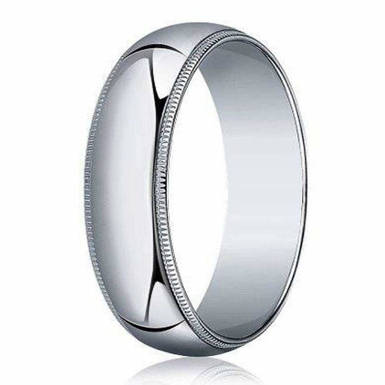 475409 14K WHITE GOLD 5MM MILGRAIN EDGE WEDDING BAND